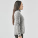 Women's Yosemite Full Zip Fleece Jacket - A side view of a women's grey full zip fleece jacket featuring a high collar and a branded logo.