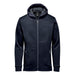 Men's Antares Performance Hoody - A navy blue men's hoodie with a full zip, featuring a hood and side pockets, and a logo on the chest.