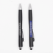 The Ironhide Pen - A pair of black pens with silver accents and branding, featuring rubber grips and stylus ends.