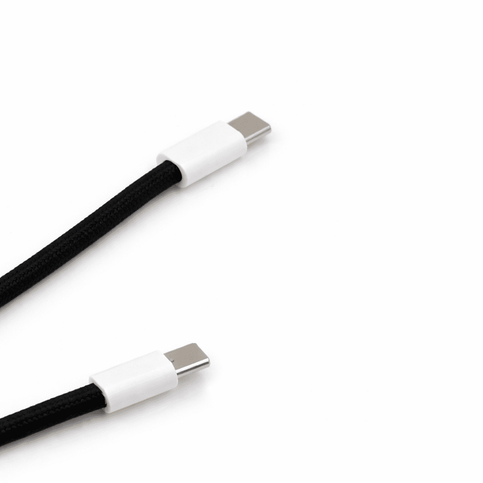 The Power Band Charging Lanyard - 60W - A black charging lanyard with two USB connectors at each end, featuring white accents.