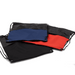The Buddy Drawstring Bag - A collection of three drawstring bags in black, red, and blue, featuring adjustable cords and a logo.