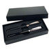 Premum Kilo Metal Pen Gift Set - A black metal pen gift set featuring two pens, presented in a sleek black box with a textured finish.