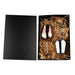 Bula Vinaka Stainless Steel Wine Glass Gift Set - A stainless steel wine glass gift set in rose gold and silver, presented in a black box with straw filling.