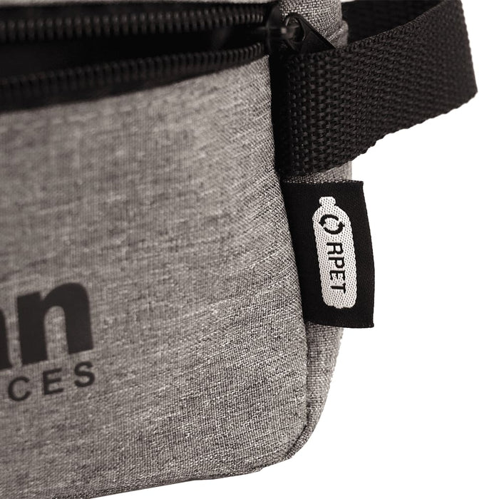 Stationary Essentials Pack - A grey bag with a zipper and a strap, featuring a small tag. The bag has a simple, modern design.