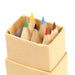 Stationary Essentials Pack - A box of coloured pencils featuring red, blue, green, yellow, and brown shades, presented in a plain cardboard packaging.