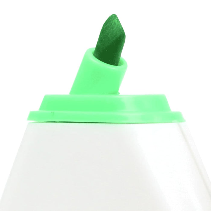 Stationary Essentials Pack - A green highlighter with a chisel tip, featuring a bright green plastic cap and a white body.