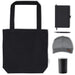 Lifestyle Essentials Pack - A black tote bag, grey cap, notebook, pen, and stainless steel drink container arranged together.