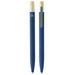 Lifestyle Essentials Pack - A set of two blue pens with bamboo accents, featuring a logo on one pen.