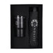 Umbrella & Tumbler Gift Set - A drink bottle and black umbrella gift set in a black presentation box, featuring a logo.