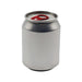 Mini East 42nd Street Can Candle - A silver can-shaped candle with a red pull tab at the top and a smooth surface. It has a simple design and a logo.