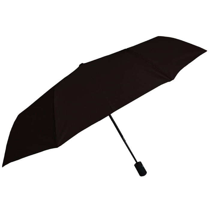 Poppins Umbrella - A black umbrella with a slim handle and a simple design, featuring a branding logo.