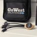 The Custom Travel Kit - A black travel kit with a logo, featuring a multi-cable charger with USB and other connectors.