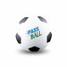 High Bounce Soccer Ball - A white high bounce soccer ball with black patches and a logo featuring the words "PASS THE BALL."