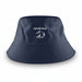 Long Beach Bucket Hat – Large - A navy blue bucket hat with a logo featuring mountains and the text "EXPLORE PEAKS Hiking Club."