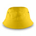 Long Beach Bucket Hat – Medium - A yellow bucket hat with a wide brim and two black eyelets, featuring a simple design without any visible branding.