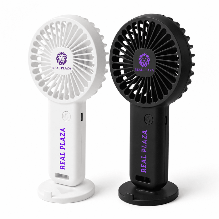 Hybrid Fan - A hybrid fan set featuring a white and a black fan design, both with a logo on the front.