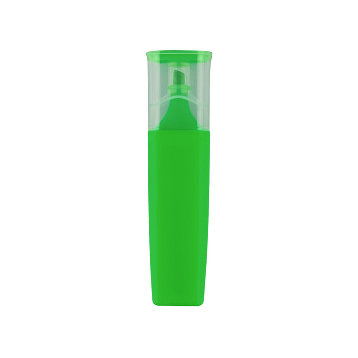 Luxer Highlighter - A green highlighter with a transparent cap, featuring a sleek, modern design and a logo.