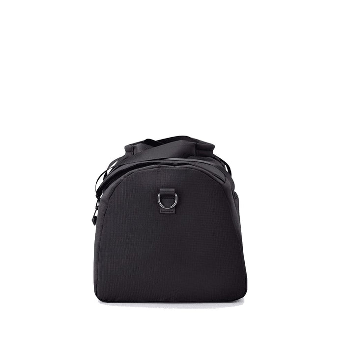 High Sierra Camille Duffel 31L - A black duffel bag with a sturdy design and a metal ring feature, ideal for carrying various items.