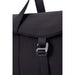 High Sierra Camille Duffel 31L - A black duffel bag with a textured finish and a clasp closure, featuring a strap for carrying.