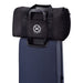 High Sierra Camille Duffel 31L - A black duffel bag positioned on top of a blue suitcase, featuring a logo on the front.