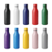 Emily Bottle – 550ml Thermal Drink Bottle - A drink bottle collection featuring black, white, navy, red, green, purple, blue, yellow, pink, and grey designs. Each bottle has a logo.