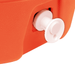 28L Water Dispenser Cooler Box - An orange 28L water dispenser cooler box with a white tap for easy pouring. It features a smooth textured surface and a logo.
