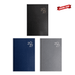 Penguin A5 Weekly Diary - A set of three A5 diaries in black, navy, and grey, featuring a textured cover and a logo.