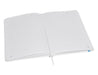 Designa Breeze A5 Notebook - An A5 notebook featuring a full-colour matte finish, with lined pages and a ribbon marker, showcasing a clean white design.