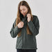Women's Pacifica Full Zip Jacket - A women’s full zip rain jacket in dark grey, featuring a zippered front and a subtle logo.