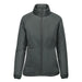 Women's Pacifica Thermal Jacket - A women's thermal jacket in dark grey with a high collar and zippered front. Features a simple design and a logo.