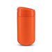 The Modern Essential Gift Set - An orange coffee cup with a lid, featuring a smooth finish and a sleek design. It has a branding logo on it.