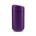 Esplanade Coffee Cup by The Line Edit. - A purple coffee cup with a secure lid and a smooth finish. It features a logo on the surface.