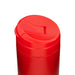 Esplanade Coffee Cup by The Line Edit. - A red coffee cup with a secure lid, featuring a logo.