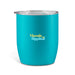 Indiana Coffee Cup - A teal coffee cup with a clear lid and a logo printed on the front.