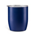 Indiana Coffee Cup - A navy blue insulated coffee cup with a clear lid, featuring a smooth matte finish and a branding logo.