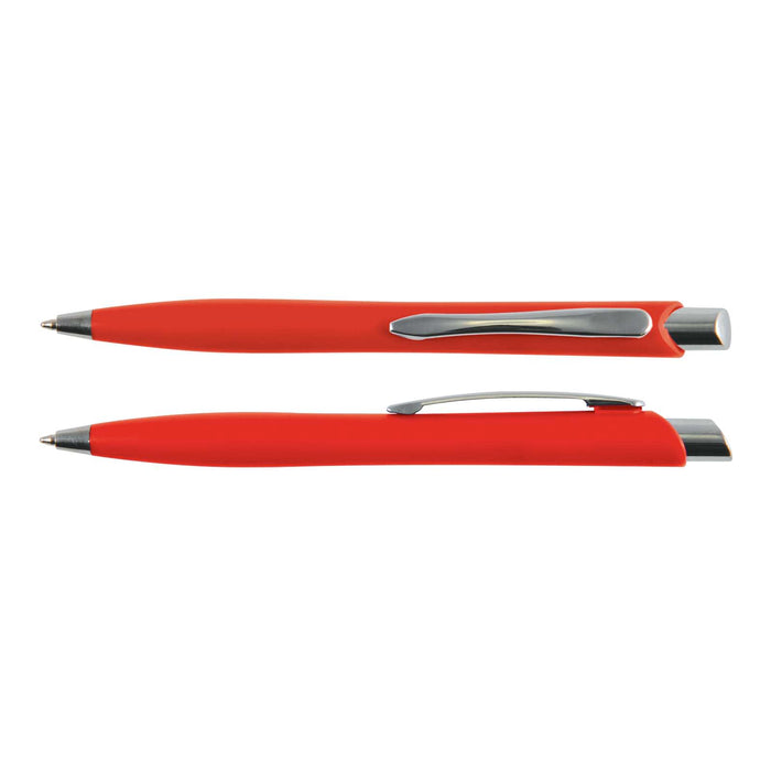 Stingray Pen - A set of red plastic pens with a silver clip and accents, featuring a sleek design.
