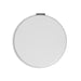 Finesse Compact Mirror - A compact mirror with a smooth white finish, featuring a simple metallic hinge and a circular shape.