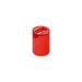 Colouroo Long Pencils in Tube - A bright red pencil sharpener in a cylindrical, translucent container, featuring a metal blade at the top.