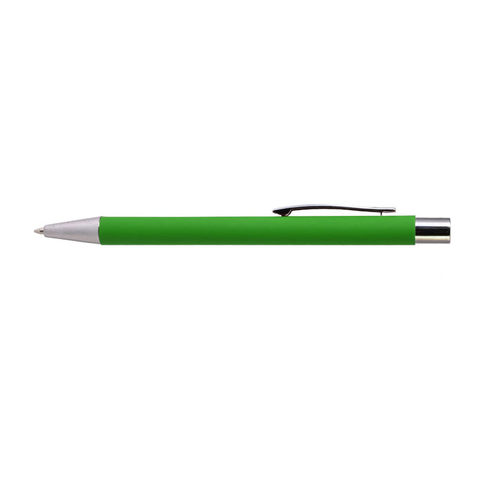 Aspen Aluminium Pen - A green aluminium pen with a silver tip and clip, designed for writing.