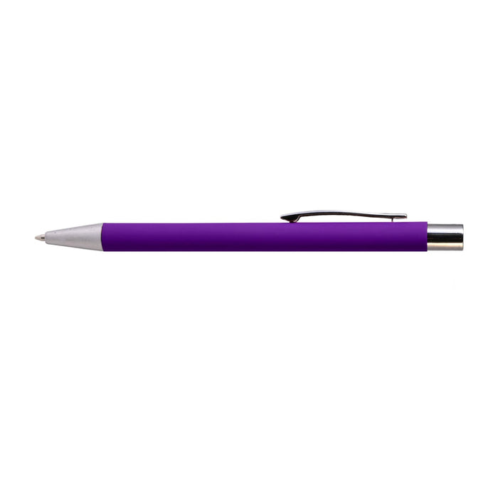 Aspen Aluminium Pen - A purple aluminium pen with a sleek design and a silver clip.