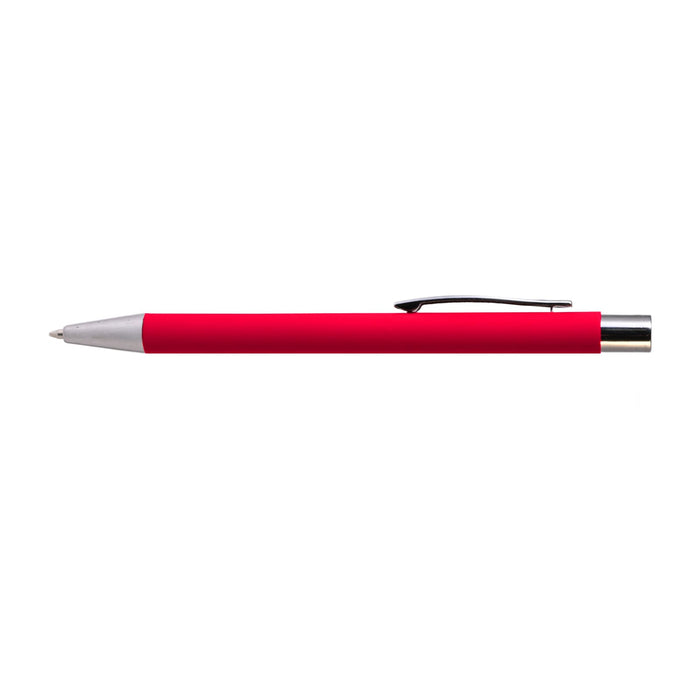 Aspen Aluminium Pen - A red Aspen Aluminium Pen with a silver clip and tip, designed for metal writing instruments.