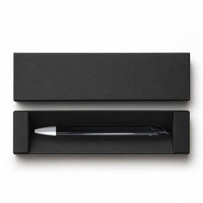 Octave Gel Ink Pen - A sleek black gel ink pen resting in a black box. The pen features a silver tip and a streamlined design.