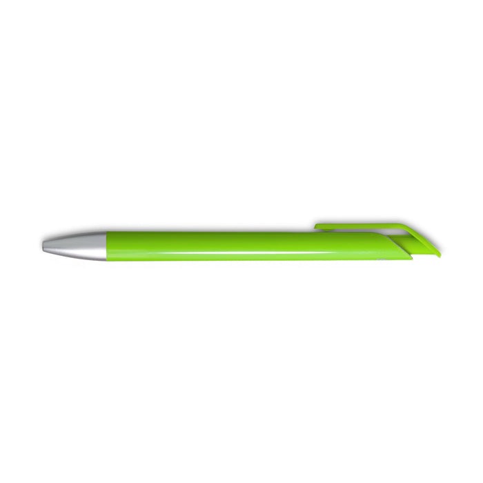 Octave Gel Ink Pen - A bright green gel ink pen with a sleek silver tip and a minimalistic design, featuring a branding logo.