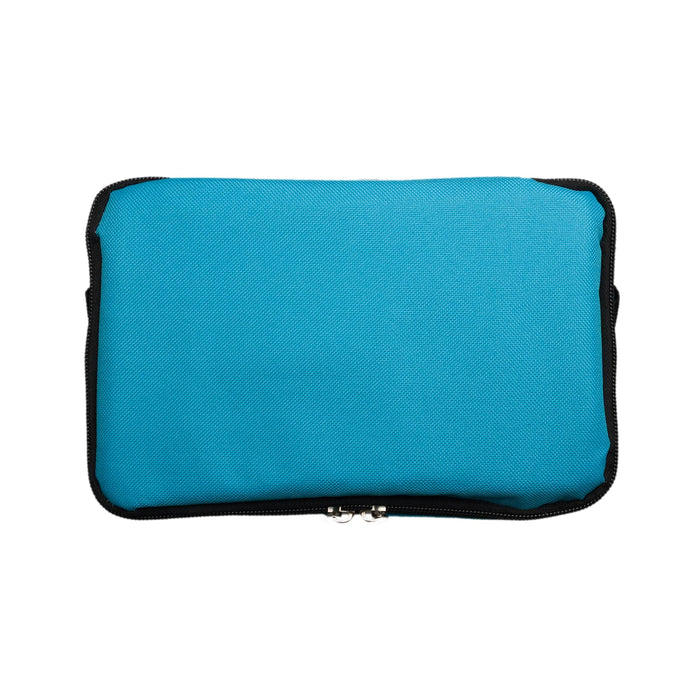 The Knock Off for Christmas Pack - A cooler bag in a bright turquoise color with a zippered closure.