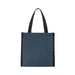 Lunch & Latte Kit - A blue cooler bag with black trim and two handles, featuring a zipper closure and a simple design.