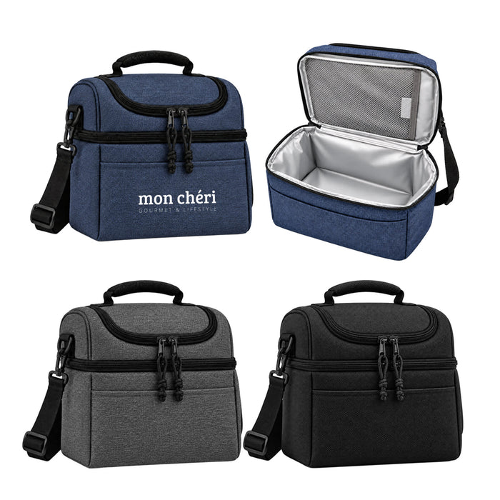 Kanto Cooler Bag - A cooler bag in blue, grey, and black with a zippered opening and a lined interior, featuring a logo.