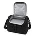 Kanto Cooler Bag - A black cooler bag with a silver interior, featuring a zippered top and adjustable shoulder strap.