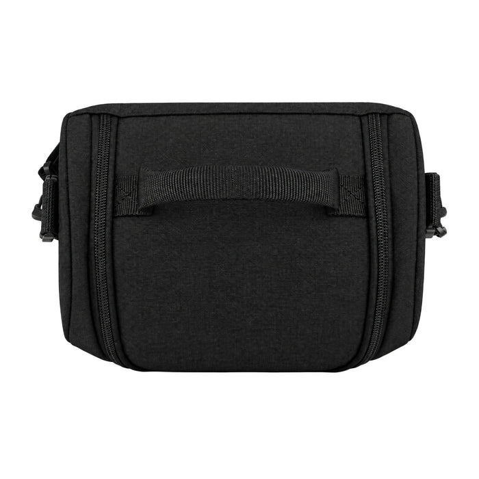 Kanto Cooler Bag - A black cooler bag with a zippered opening and a sturdy handle on top. It features a simple design and a logo.