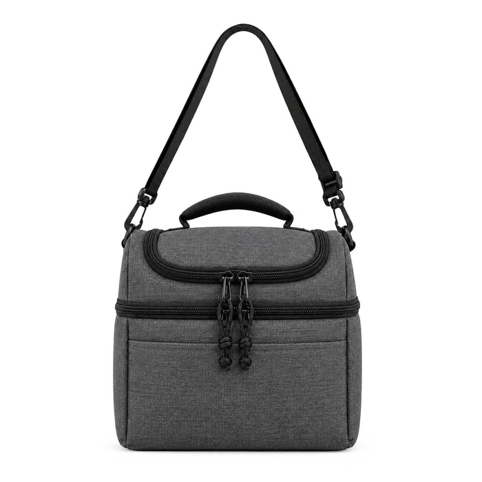 Kanto Cooler Bag - A grey cooler bag with a top handle and adjustable shoulder strap, featuring dual zippered compartments.