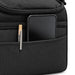 Kanto Cooler Bag - A black cooler bag with a zipped pocket featuring a phone and a pen. The bag has a simple design and is made from fabric.